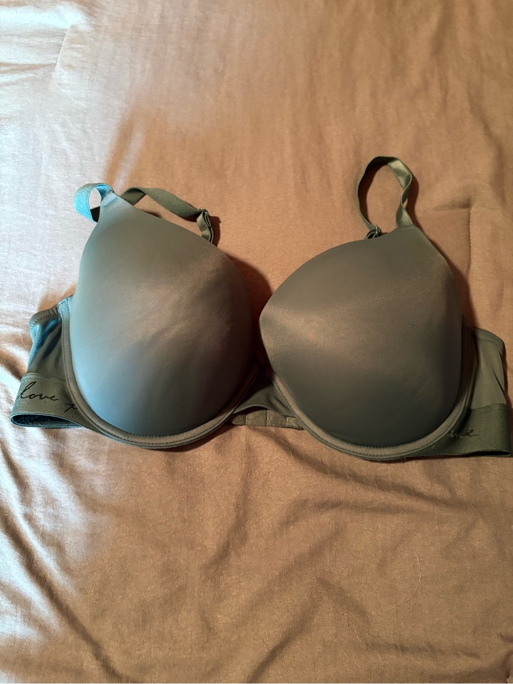 PINK Victoria's Secret Olive Green Smooth T-Shirt Bra
